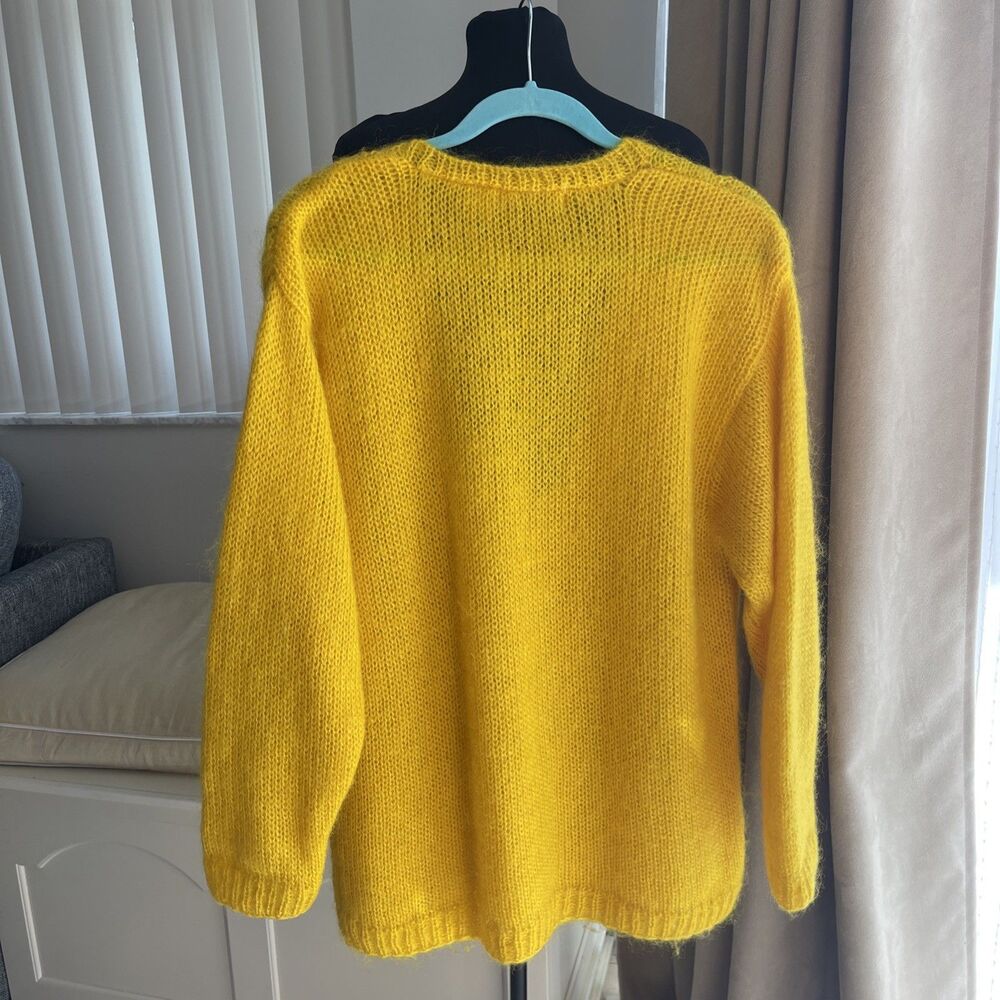 Vintage Liz Claiborne Sweater Wool Mohair Blend Yellow MARIGOLD Pullover S - Picture 4 of 9